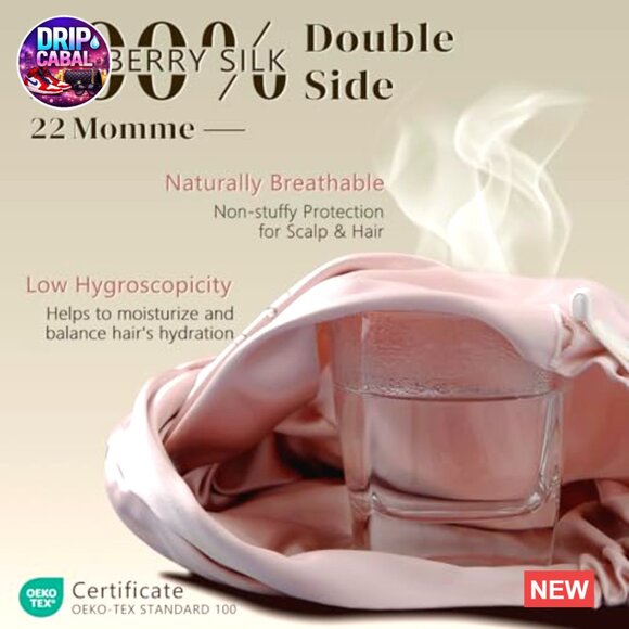 Silk Bonnet for Sleeping Hair Care Adjustable Elastic Wrap Elegant Minimal main image 5